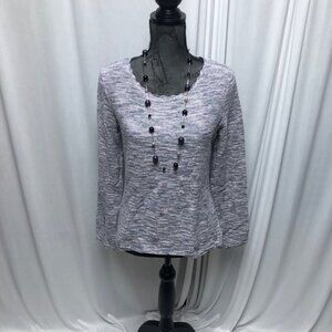 JH Collectibles Sweater Womens Size Medium Lavender Silver Metallic Long Sleeve